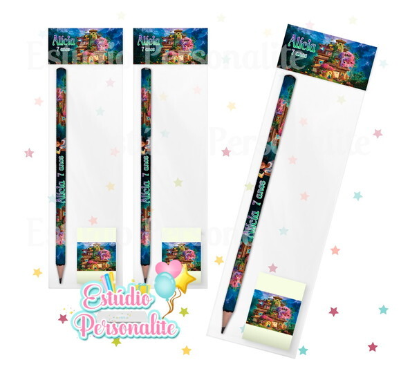 Kit Escolar Lápis + Borracha Encanto Disney
