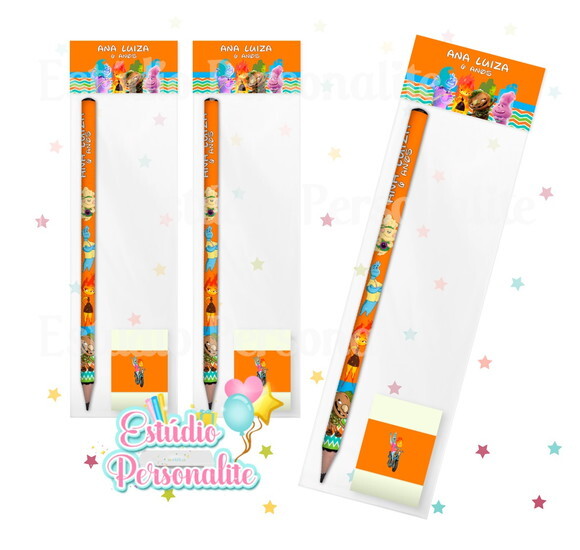 Kit Escolar Lápis + Borracha Filme Elementos