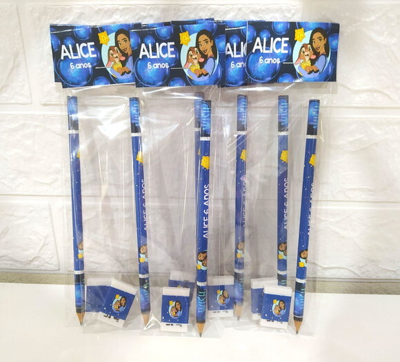 Kit Escolar Lápis + Borracha Filme Wish: o Poder dos Desejos
