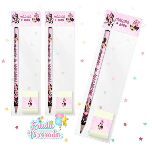 Kit Escolar Lápis + Borracha Minnie