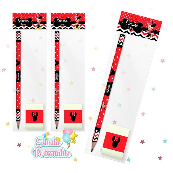 Kit Escolar Lápis + Borracha Minnie