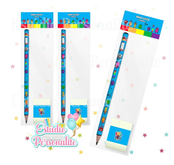 Kit Escolar Lápis + Borracha Numberblocks