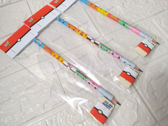 Kit Escolar Lápis + Borracha Pokémon