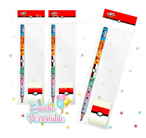Kit Escolar Lápis + Borracha Pokémon