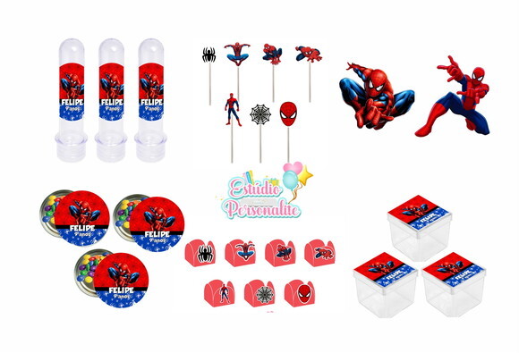 Kit festa Homem Aranha - 102 itens