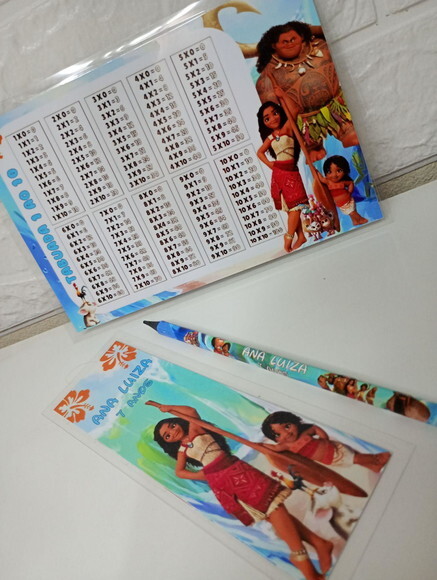 Kit Lápis + Mini Régua + Tabuada Moana 2