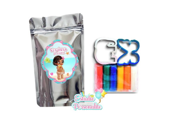 Kit massinha no saquinho metalizado Moana Baby
