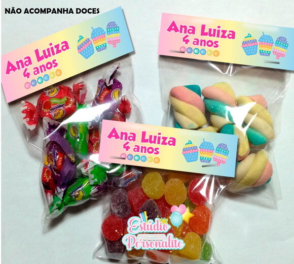 Lapela com Saquinho Vazio Fidget Toys Pop It