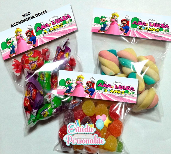 Lapela com Saquinho Vazio Super Mario Princesa Peach
