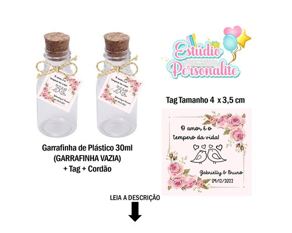 Lembrancinha Casamento o Amor É o Tempero (garrafinha Vazia)
