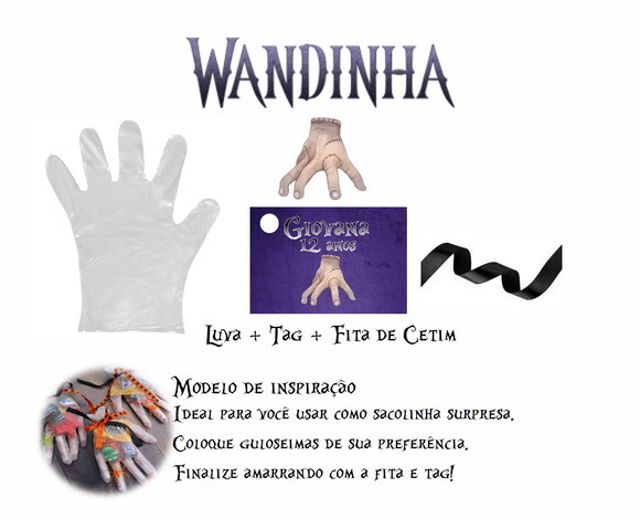 Lembrancinha Mãozinha Wandinha Addams