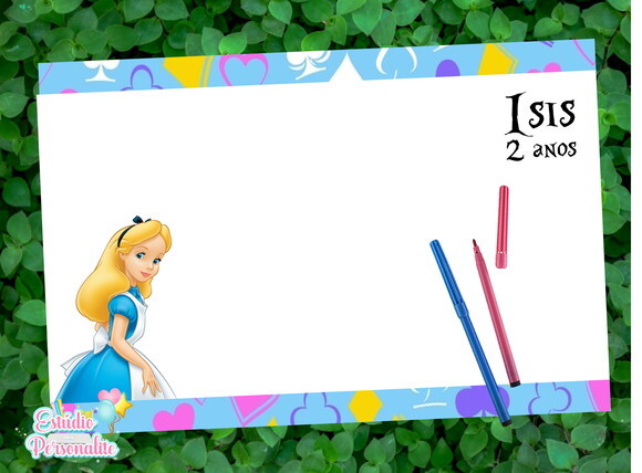 Lousa Alice no País das Maravilhas