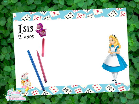 Lousa Alice no País das Maravilhas