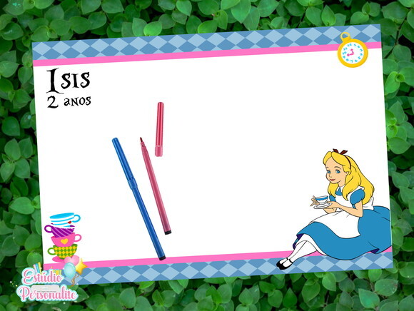Lousa Alice no País das Maravilhas