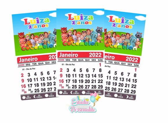 Mini Calendário 2023 Cocomelon
