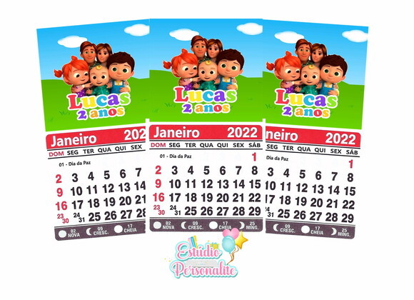 Mini Calendário 2024 Cocomelon