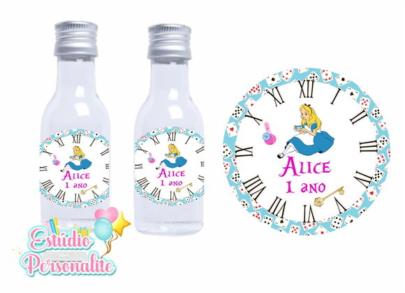Mini garrafinha Alice no País das Maravilhas