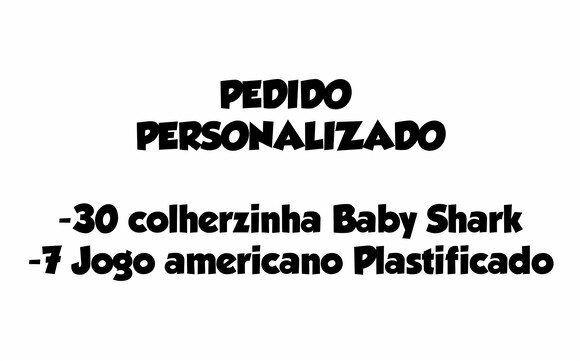 Pedido personalizado Baby Shark
