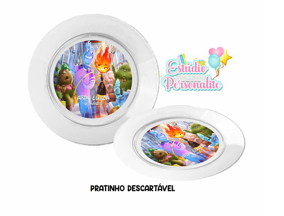 Pratinho Descartável Filme Elementos Disney
