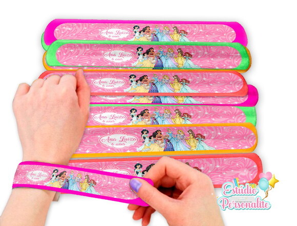 Pulseira Bate Enrola Princesas Disney (aquarela)