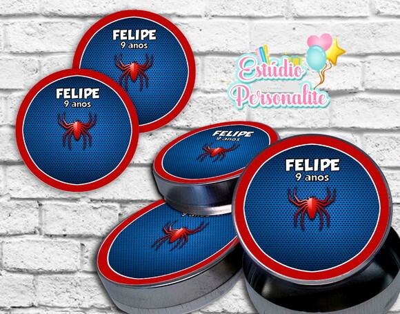 Rótulo adesivo p/ latinha Homem Aranha
