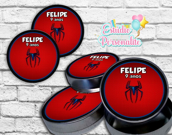 Rótulo adesivo p/ latinha Homem Aranha