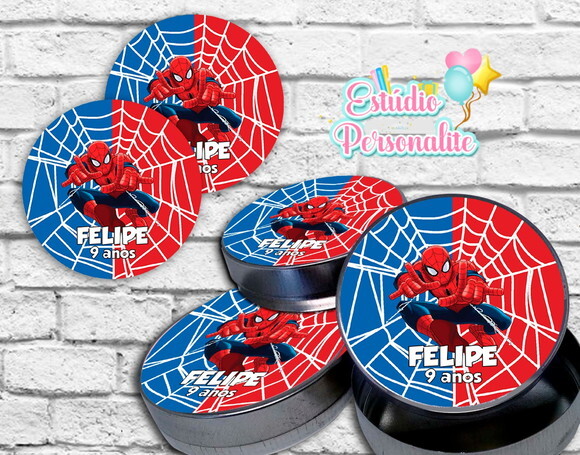 Rótulo adesivo p/ latinha Homem Aranha