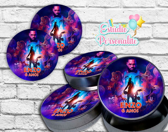 Rótulo adesivo p/ Latinha Space Jam Um Novo Legado
