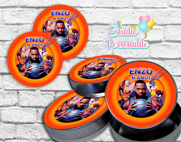 Rótulo adesivo p/ Latinha Space Jam Um Novo Legado