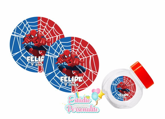 Rótulo adesivo p/ Mini baleiro Homem Aranha