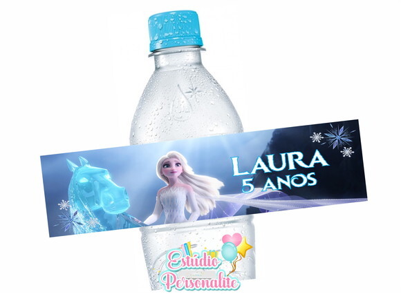 Rótulo adesivo para água Frozen 2