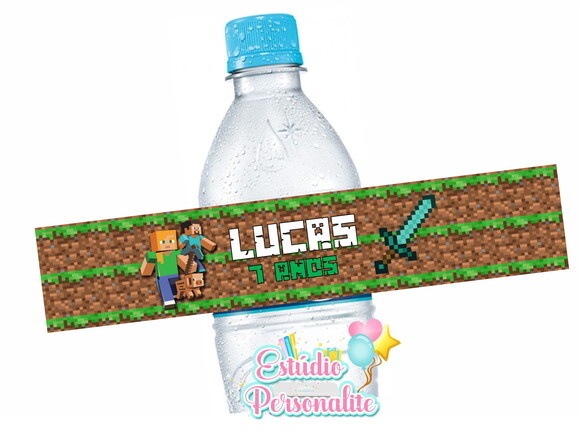 Rótulo Adesivo para Água Minecraft