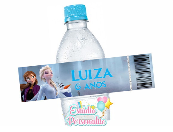 Rótulo adesivo para água Frozen 2