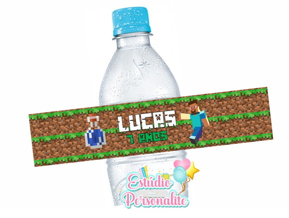Rótulo Adesivo para Água Minecraft