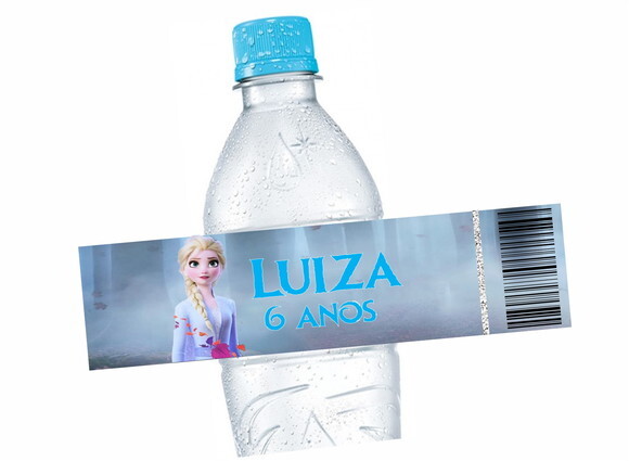 Rótulo adesivo para água Frozen 2