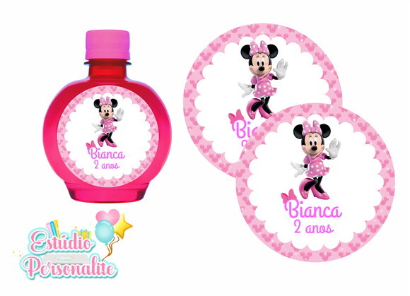 Rótulo Adesivo para Água Ouro Fino Minnie