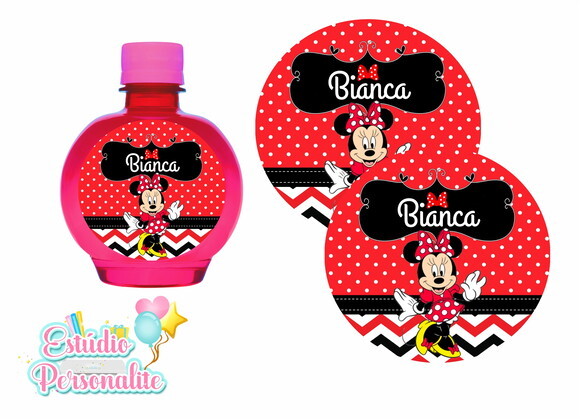 Rótulo Adesivo para Água Ouro Fino Minnie