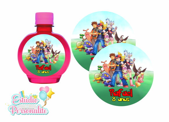 Rótulo adesivo para água ouro fino Pokémon