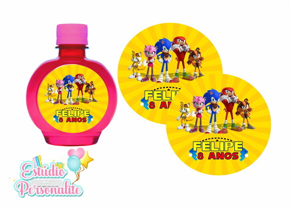 Rótulo adesivo para água ouro fino Sonic