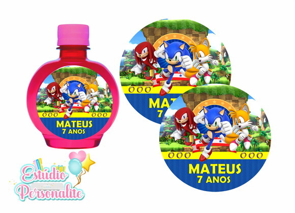 Rótulo adesivo para água ouro fino Sonic