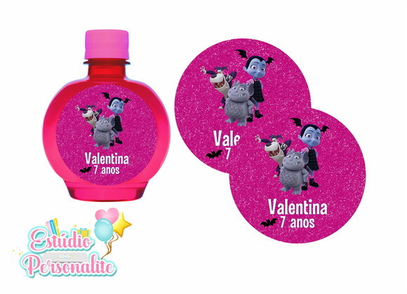 Rótulo adesivo para água ouro fino Vampirina