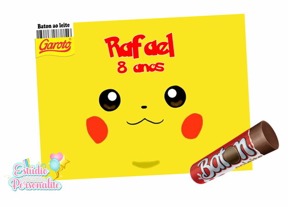 Rótulo adesivo para baton Pokémon