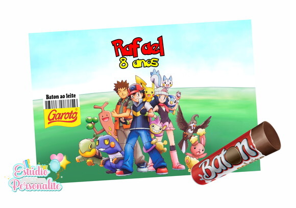 Rótulo Adesivo para Baton Pokémon