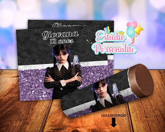 Rótulo Adesivo para Baton Wandinha Addams