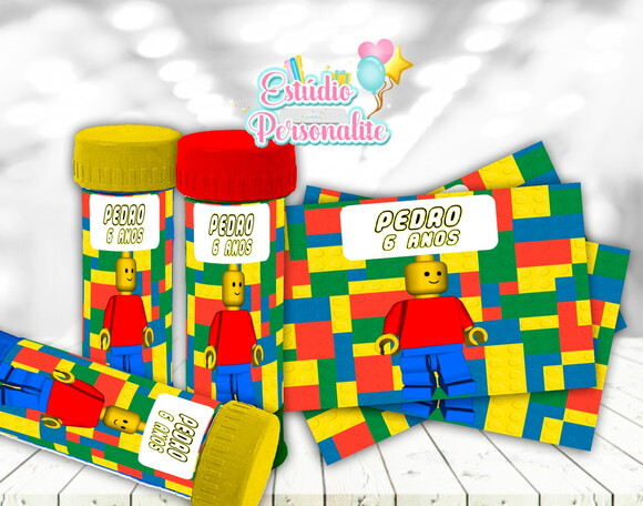 Rótulo adesivo para bolha de sabão Lego