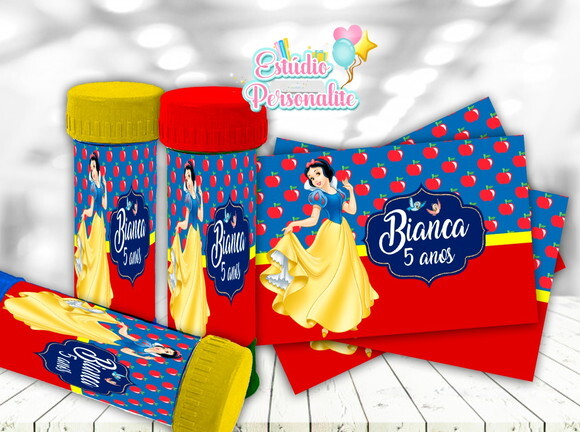 Rótulo Adesivo para Bolha de Sabão Branca de Neve