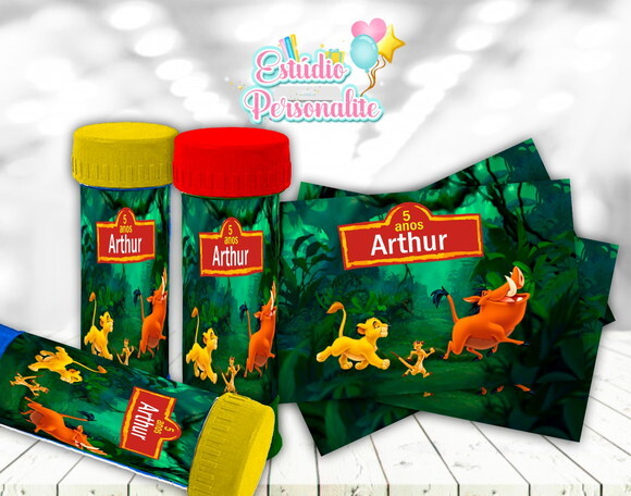 Rótulo Adesivo para Bolha de Sabão O Rei Leão