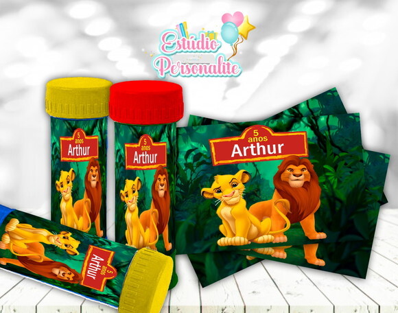 Rótulo Adesivo para Bolha de Sabão O Rei Leão