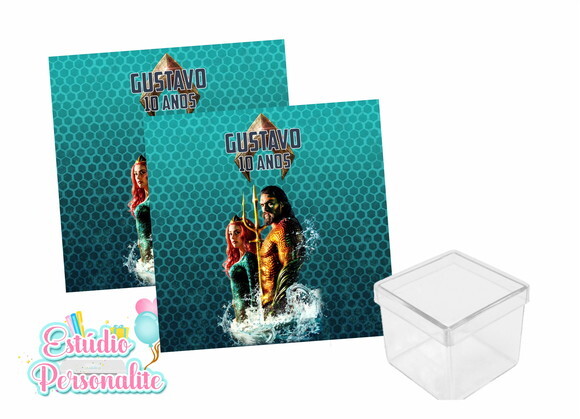 Rótulo Adesivo para Caixinha Acrílica Aquaman