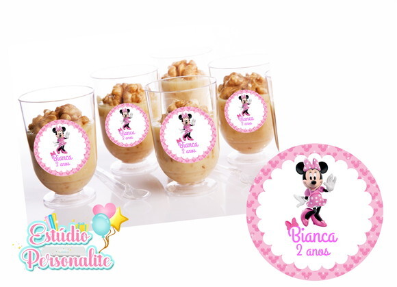Rótulo Adesivo para Copinho de Brigadeiro Minnie